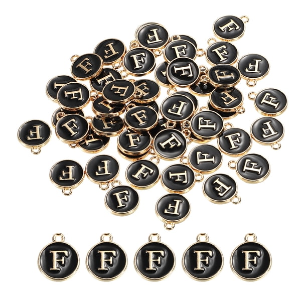 Baiinjiene 1000 Abalorio De Letras Transparentes Con Letras Doradas Del