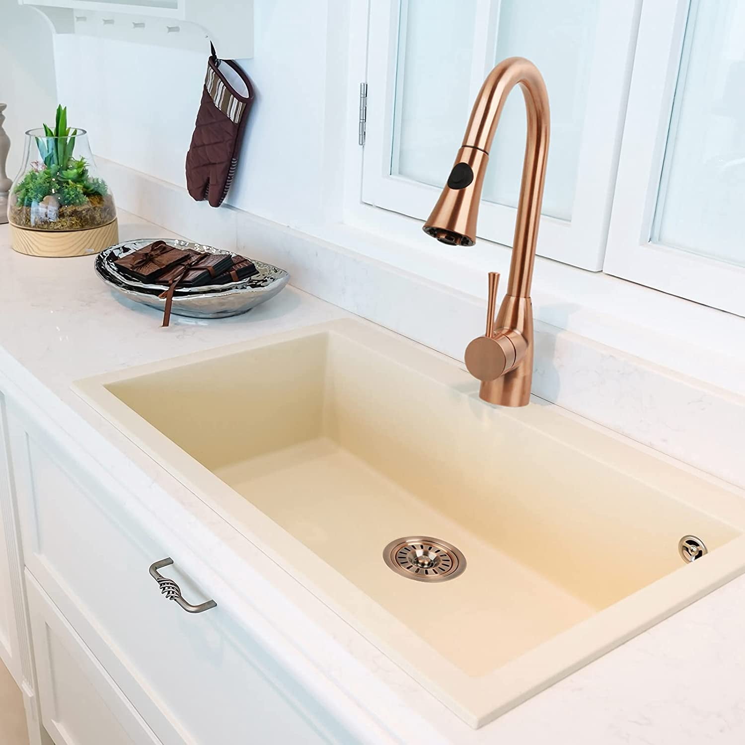 Kitchen Sink Copper Finish Garbage Disposal Flange Stopper, One Size Disposal Rim, Fit 3-1/2 Inch Standard Sink Drain Hole 2.85" Height