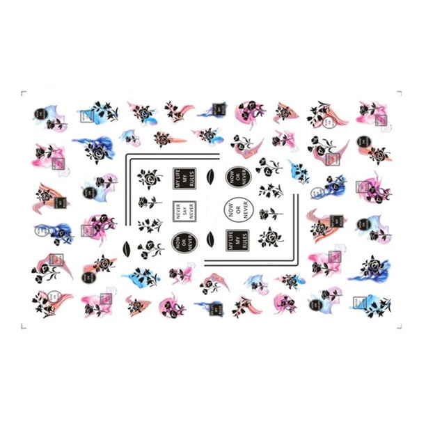 Seitruly Pegatinas para uñas, calcomanías para puntas de hoja de arce, envolturas deslizantes de transferencia de para impresión de manicura, Juegos de manicura F788 Seitruly CE012227-07B