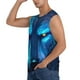 thumbnail image 3 of Fotbe Futuristic Blue Light Wolf Men's Camiseta sin Mangas Estampada para Hombres, Playera Casual para Gimnasio, Entrenamiento, Playa-Small, 3 of 7
