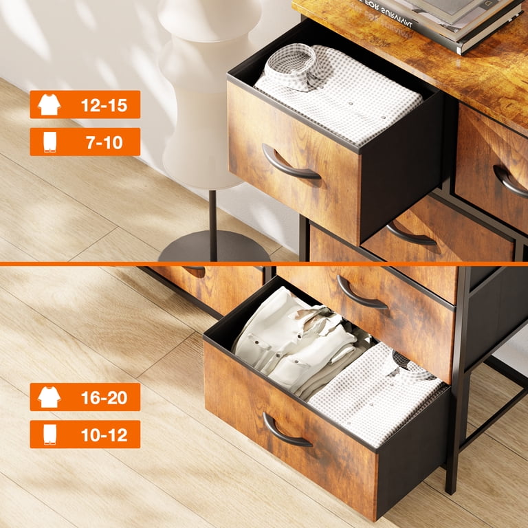 Yangming Fabric Dresser for Bedroom with 9 Drawers, Tall Storage
