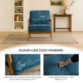 thumbnail image 6 of UBesGoo Modern Accent Chair, Chenille Fabric Armchair with Pillow and Solid Wood, Upholstered Comfy Reading Lounge Chair for Living Room, Blue, 6 of 10