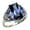 Blue, variant on Opvise Wide Exquisite Workmanship Women Ring Alloy Faux Gem Rhinestone Wedding Band Jewelry Accessory