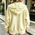 thumbnail image 5 of CONZONE Womens Oversized Polka Dot Hoodies Long Sleeve Zip Up Hooded Sweatshirts for Women Drawstring Fall Winter Pullover Tops with Pocket, 5 of 5