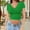 Green, variant on WCJM Women's Summer Causal Short Sleeve Tops Round Neck Stripe T Shirt Blous Women's Short Sleeve T-Shirt Women's Soft Workout Slim Casual Short Sleeved V Neck Crop Tops