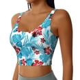 thumbnail image 2 of Fotbe Hawaiian Style Pattern Womens' Sports Bra Longline Wirefree Padded with Medium Support Sports Moisture-Wicking Workou Vest,Tank Top-Large, 2 of 9