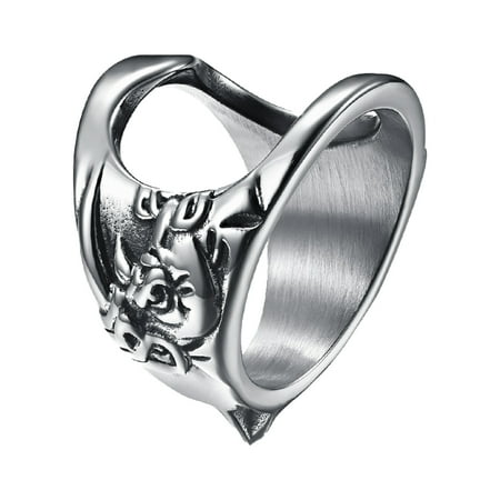 

Bottle Opener Ring Sturdy Construction Anti-deform Titanium Steel Exquisite Bottle Opening Ring Party Tools for Home