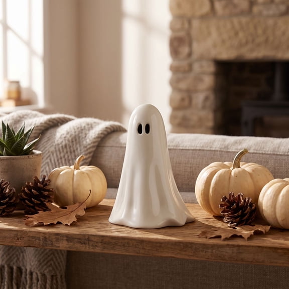 Halloween Decorations Indoor Outdoor, Spooky Ghost Figurine Statue, Cute Ghost Tabletop Decor for yard Indoor, Home Party, Spooky Display, B