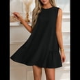 thumbnail image 3 of Vestido Tipo Chaleco Sin Mangas con Cuello Redondo en Color Liso, Negro, Talla XL, 3 of 6