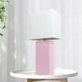thumbnail image 5 of Lexington 21" Leather Base Modern Home Decor Bedside Table Lamp With White Rectangular Fabric Shade, Blush Pink, 5 of 8