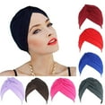 thumbnail image 2 of CNKOO Unisex Solid Color Hat Headwrap Twist Ruffle Caps Chemo Beanies Headwear Gift, 2 of 10