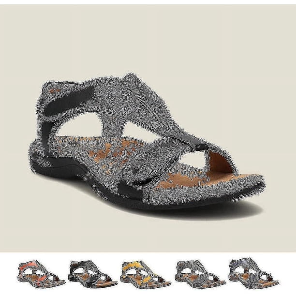 Sandalias ortopédicas cómodas para mujer, sandalias ortopédicas Sursell, sandalias casuales de playa planas