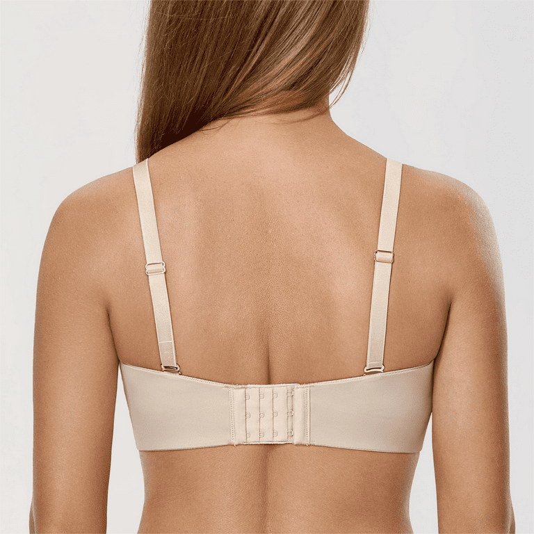 DELIMIRA Women's Underwire Strapless Minimizer Bra Non-Padded Plus Size  Non-silicone 