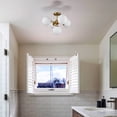 thumbnail image 3 of Claxy 5-Light Brass Semi Flush Mount Light with Sputnik Globe Milk Glass Shade, 3 of 6