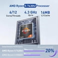 thumbnail image 4 of HP Essential 17.3" FHD Laptop, AMD Ryzen 5 7430U, 32GB RAM, 2TB SSD, Windows 11 Home, Silver, 4 of 7