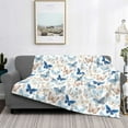 thumbnail image 2 of Rateoe Butterfly Pattern Flannel Throw Blanket, Ultra-soft Blanket for Bed, Couch, Car, Hypoallergenic Anti-pilling blanket-50"x40"(Horizontal), 2 of 6