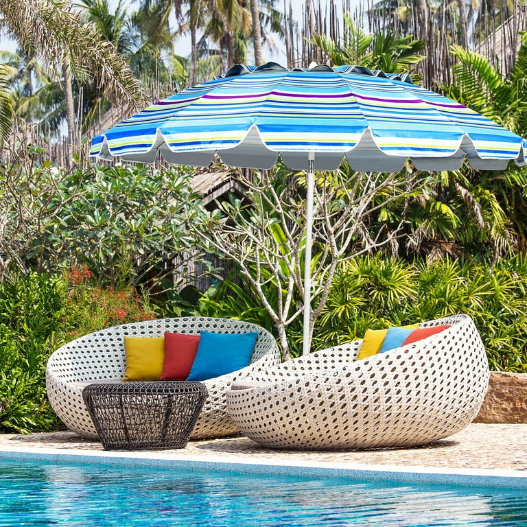 Free Shipping! Gymax 8ft Beach Umbrella Outdoor Patio Garden Free Shipping! Gymax 8ft Beach Umbrella Outdoor Patio Garden