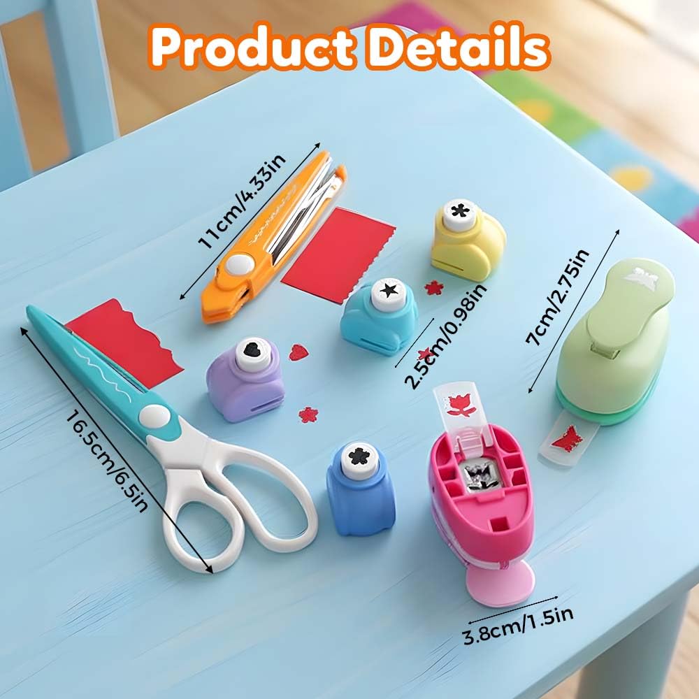 Creative DIY Puncher Craft Set, Craft Hole Punch Shapes Set, Craft Scissors Set Hole Punch Shape Cutters for Crafts, Shape Cutters for Crafts,Leaf, Butterfly, Star Heart Flower Punchers(1Pcs)