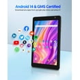thumbnail image 3 of Android Tablet 7 inch Android 14 Tablets, 8GB RAM 64GB ROM 1TB Expand, Octa-Core Processor, 5G Wifi 6, 2MP+8MP Dual Camera, 3500mAh Battery, Bluetooth Computer Tablet PC, Black, 3 of 8