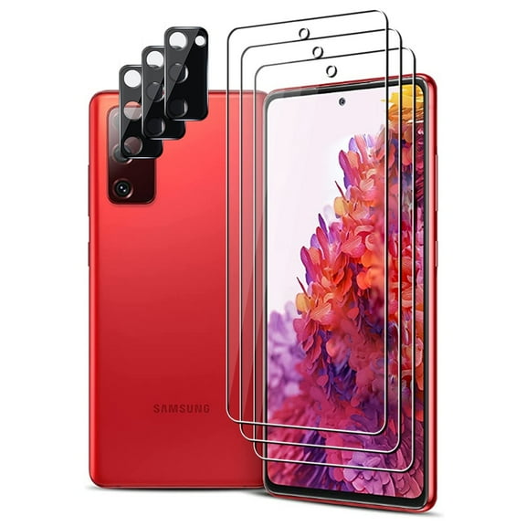 (3 3) for Samsung Galaxy S20 FE 5G / 4G (3 Pack) Tempered Glass Screen Protector and (3 Pack) 3D Camera Lens Protector