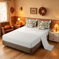 thumbnail image 5 of Homewish Halloween Funny Ghost Twin Bedding, Skull Bat Pumpkin Bedding Comforter Set, Sepia Tan, Gray Reversible 7-Piece, 5 of 7