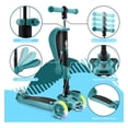 thumbnail image 3 of Scooter de 3 Ruedas Hurtle para Niños y Niñas 1 Año en Adelante, Patin del Diablo, Luces LED en las Ruedas, Manillar Ajustable y Asiento Plegable, Modo Sentado o de Pie con Freno, Verde Azulado, 3 of 7