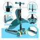 thumbnail image 3 of Scooter de 3 Ruedas Hurtle para Niños y Niñas 1 Año en Adelante, Patin del Diablo, Luces LED en las Ruedas, Manillar Ajustable y Asiento Plegable, Modo Sentado o de Pie con Freno, Verde Azulado, 3 of 7