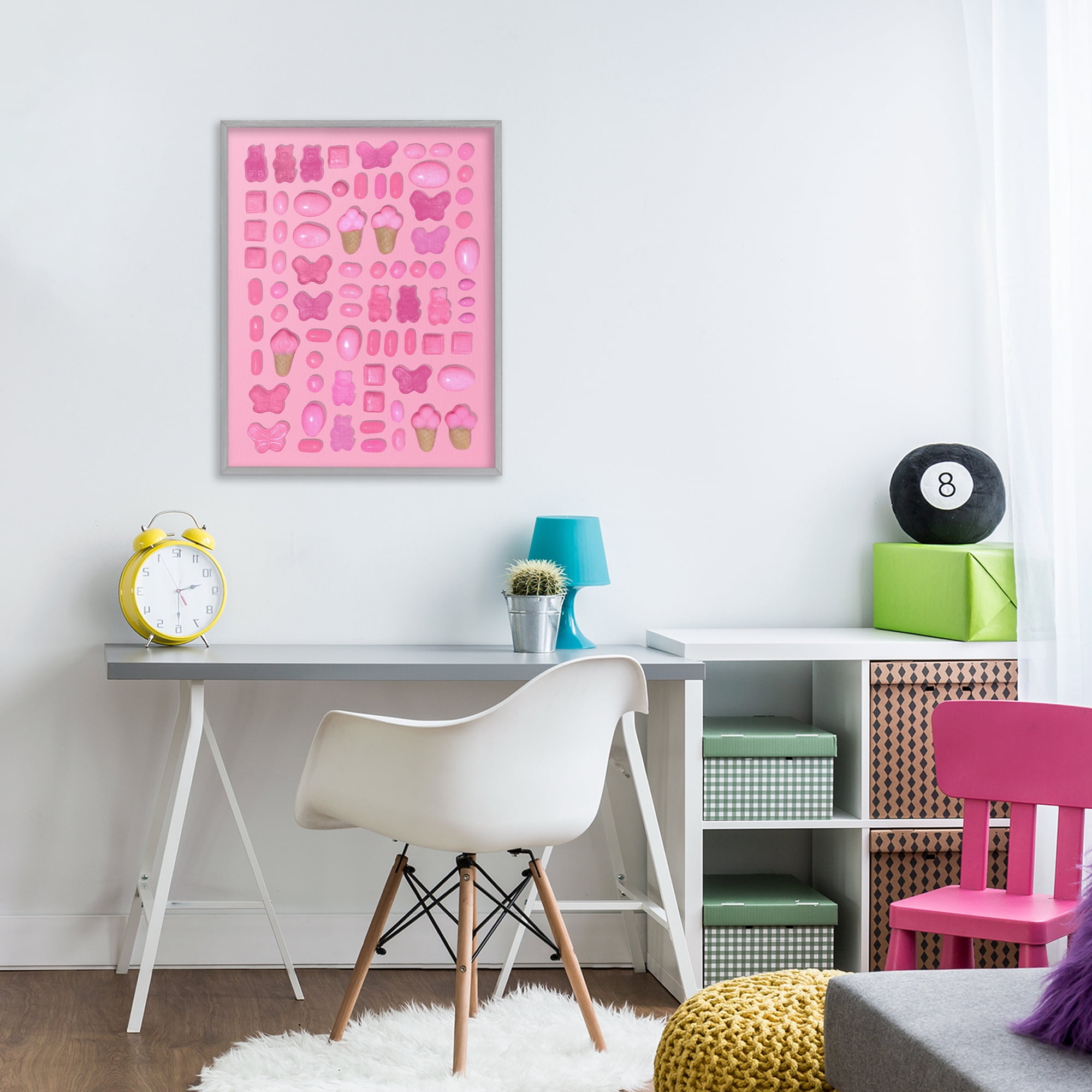 Stupell Industries Pink Toned Candies Gray Framed Giclee Art, design by LISH Creative