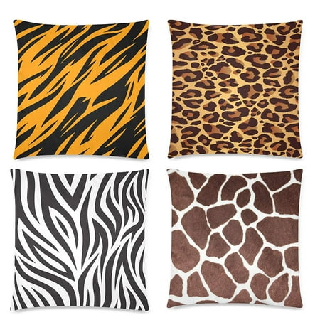 Gckg Leopard Giraffe Tiger Zebra Skin Throw Pillow Covers Pillow