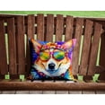 thumbnail image 4 of Corgi Hippie Dawg Fabric Decorative Pillow 14 in x 14 in, 4 of 5