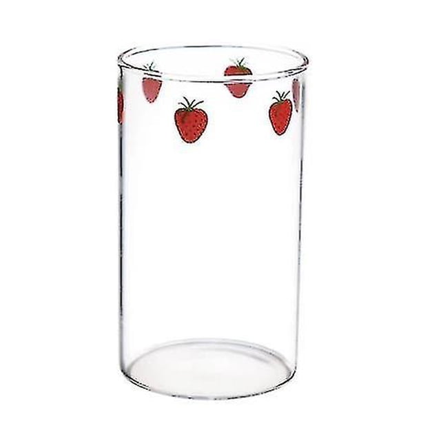 300ml 10oz alto borosilicato Nana linda fresa agua leche beber vasos taza con pajita