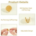 thumbnail image 4 of 10Pcs 5 Colors 304 Stainless Steel Cuff Earrings Flat Round Mixed Color 13x12mm 2pcs/color, 4 of 6