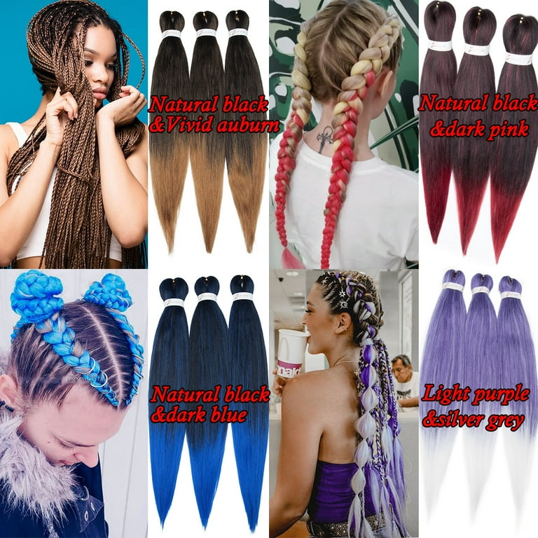 1pc Blue Jumbo Braid Synthetic Hair 24 Inch Hair Braiding Extensions Braids Box  Braid Hair Synthetic Hair To Braid (Over Forty Colors), Ombre Long  Synthetic Hair Braid, braided Natural hair extension, women's