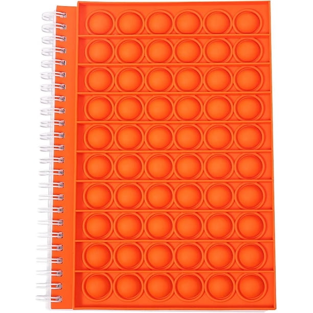 Pop Fidget Toys It Notebook para niños Escuela Oficina Universidad Escritura Notas Push Bubble Silicona Forrado Cuaderno Espiral Diario Papel Rayado Juguete Sensorial (po