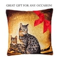 thumbnail image 3 of STP GOODS Egyptian Cats Throw Pillow with Insert 18x18” (45x45 cm) Square Tapestry Pillow Sofa Cushion Decorative Couch Cushion for Sofa Living Room Bedroom, Yellow Brown, 3 of 10