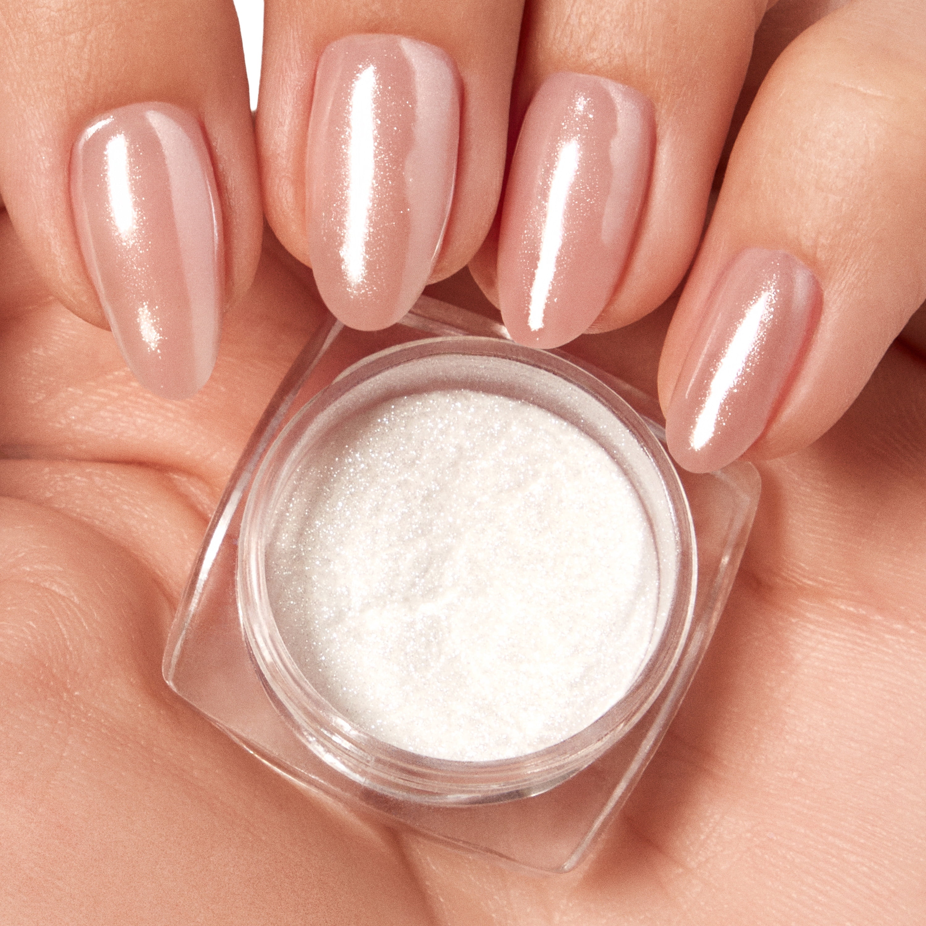 Salon Perfect Glazed Chrome Kit, White Pearl Chrome Powder 5g , No Cleanse Top Coat 0.125 fl oz & Applicator Tool Included