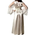 thumbnail image 5 of FINELOOK Women Silk Robe Dress Babydoll Long Maxi Nightdress Nightgown Sleepwear, 5 of 5