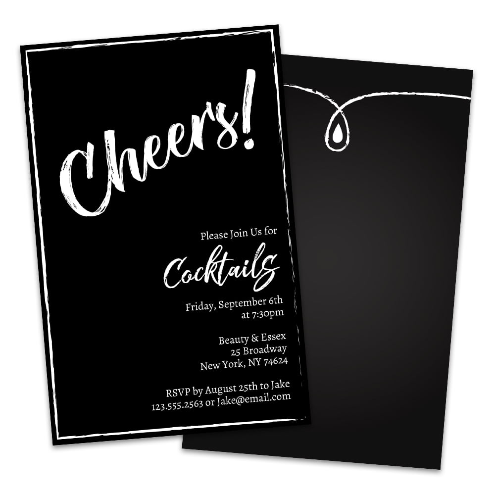 Personalized Cheers Cocktail Party Invitations