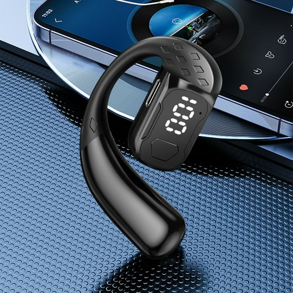 Byujiro Bluetooth Earpiece Hanging Ear in Business Sports Low Latency High Battery Lightweight Intelligent Noise Reduction True Wireless 5.3 Bluetooth Openear Headphones