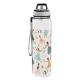 thumbnail image 2 of Girls Leaves Sports Water Bottle Portable Travel Mug 32oz BPA Free Leak Proof Straw Transparent Tritan for Gym Yoga Cycling Camping, 2 of 7