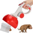 thumbnail image 4 of Recogedor portátil de excrementos para perros pequeños y gatos, color rojo con bolsas de basura, suministro de limpieza para mascotas, 4 of 5