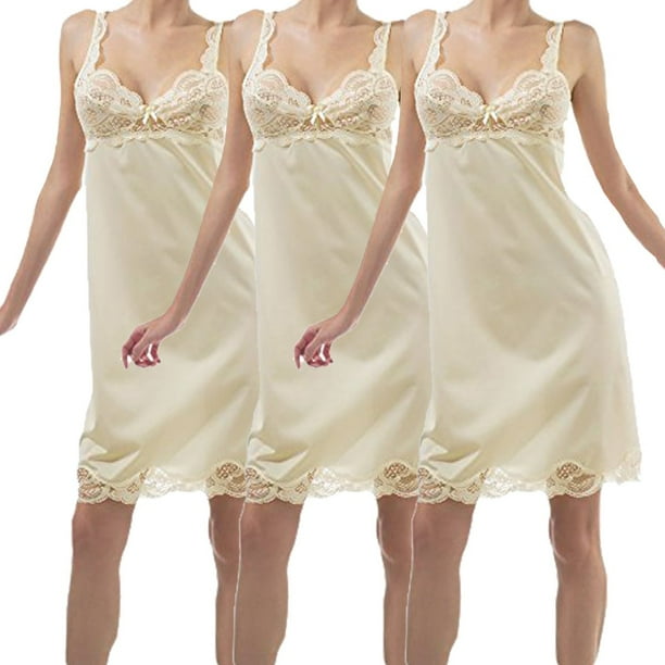 Under Moments Women's Antistatic Vintagestyle Full Slip w/Lace