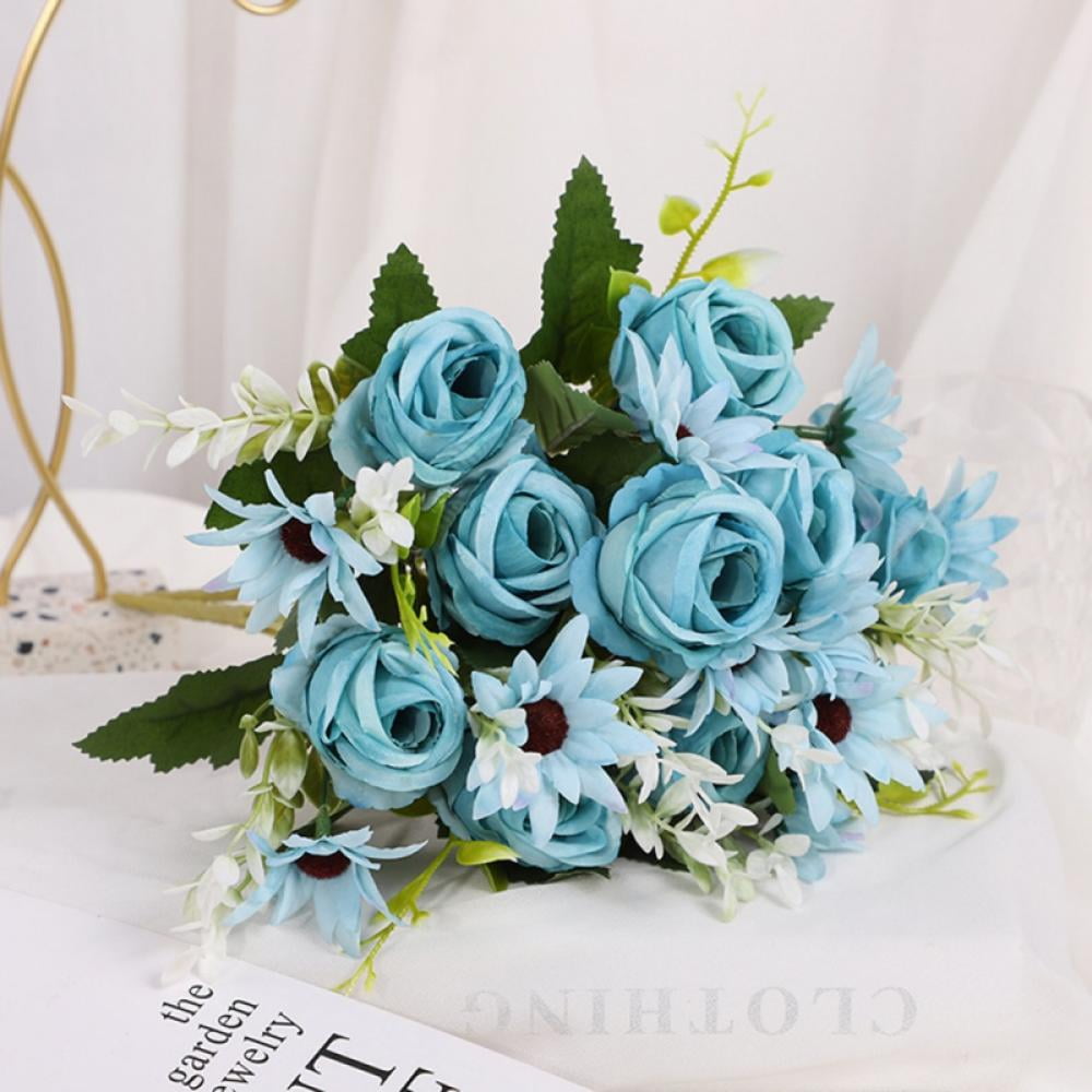 Artificial Roses Flowers Daisy Flower Bouquet for Home Office Parties