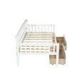 thumbnail image 4 of Twin Daybed with Storage, Pine Wood Sofa Bed with Slats, White Finish, 4 of 9