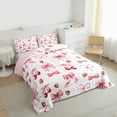 thumbnail image 3 of Castle Fairy 3-Piece Full Size Comforter Set, Bow Strawberry Fruit Print Bedding, 3 of 8