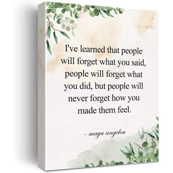Inspirational Print Positive I''ve Learned That People Will Forget What You Said Paintings Canvas Wall Art Poster Artwork Ready to Hang Modern Home Office Decor