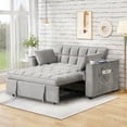 thumbnail image 2 of 55 inch 4-1 Multi-functional Sofa Bed with Cup Holder, 2-Seater Velvet Couch, Soft Tufted Seat with Comfortable Seat Cushion, Modern Sofa for Living Room or Apartments, 2 of 9
