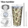thumbnail image 4 of 16oz Tumblers Beige Christmas Pine Cone Pattern Stainless Steel Vacuum Insulated Double Wall Travel Tumbler Cups Mug with Lid and Straw,Cleaning Brush for Coffee,Tea, 4 of 4