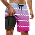 thumbnail image 1 of Pantalon de Plage Décontracté pour Hommes, Grande Taille, Mode, Rayé Dégradé, Double Couche, Doublé de Compression, 1 of 4