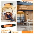 thumbnail image 3 of 1500W Electric Patio Heater Wall-Mounted Infrared Heater w/Remote Control, Black/ Silver, 3 of 7